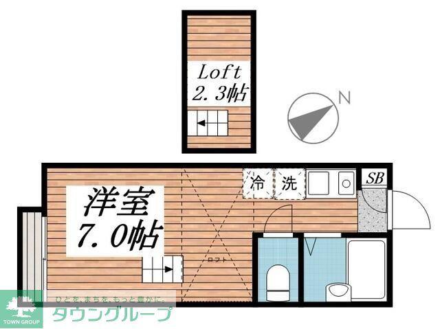 GREEN ISLAND(ワンルーム/2階)の間取り写真