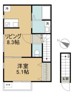 サクラコート(1LDK/2階)の間取り写真