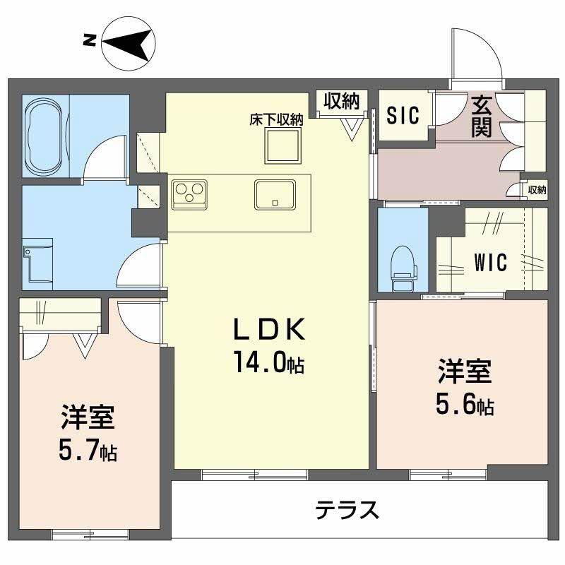 ラバンス(2LDK/1階)の間取り写真