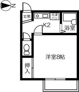 ハイツフォーリア(1K/1階)の間取り写真