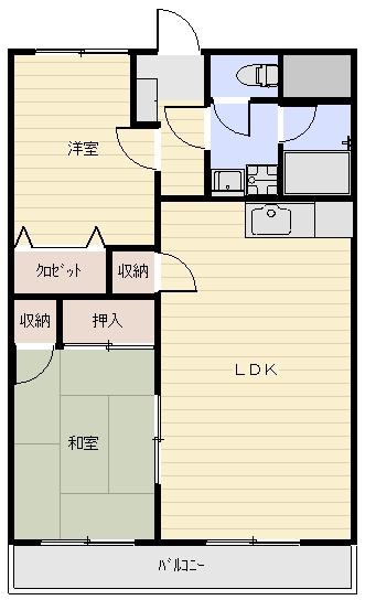 ビューラーCITY(2LDK/3階)の間取り写真