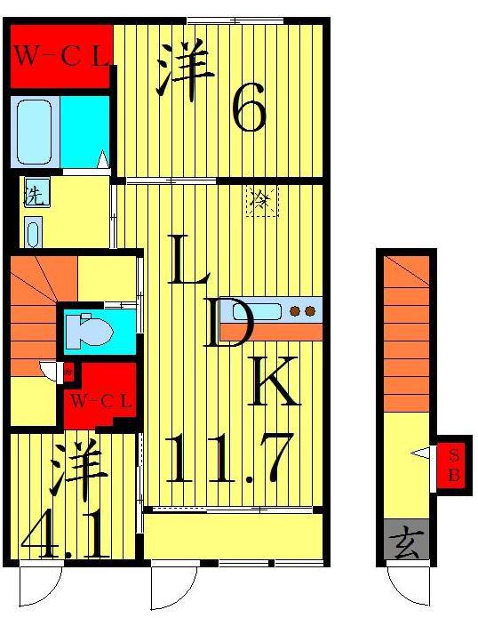 ICHIEI(2LDK/2階)の間取り写真