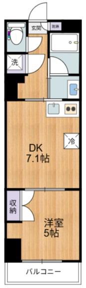 EVERGREEN(1DK/10階)の間取り写真