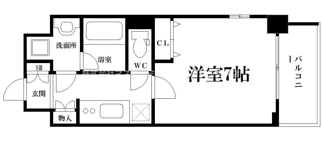 アーバネックス梅田西(1K/8階)の間取り写真