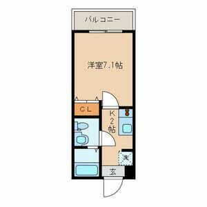 ロンデ西新宿(1K/2階)の間取り写真