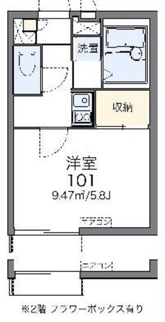 レオパレスモワ ピエス(1K/2階)の間取り写真