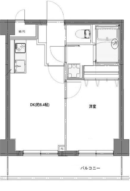 リグランド上野稲荷町(1LDK/4階)の間取り写真