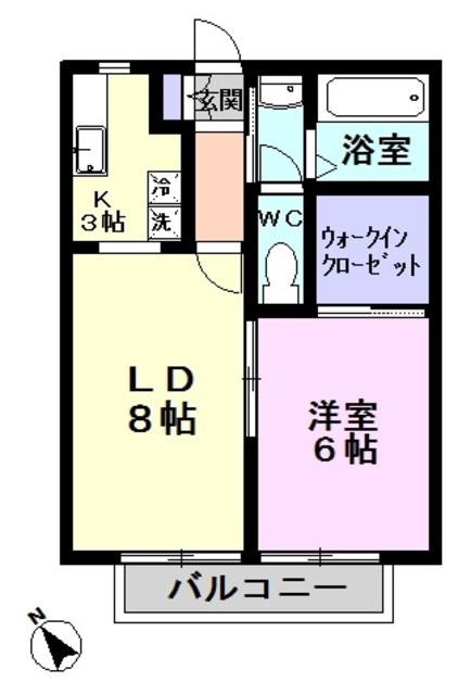 グランシードA棟(1LDK/1階)の間取り写真