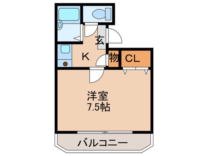 新高壱番館(1K/5階)の間取り写真
