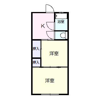 第三松島ビル(2K/1階)の間取り写真