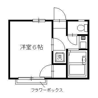 ハイツクイーン(1K/1階)の間取り写真