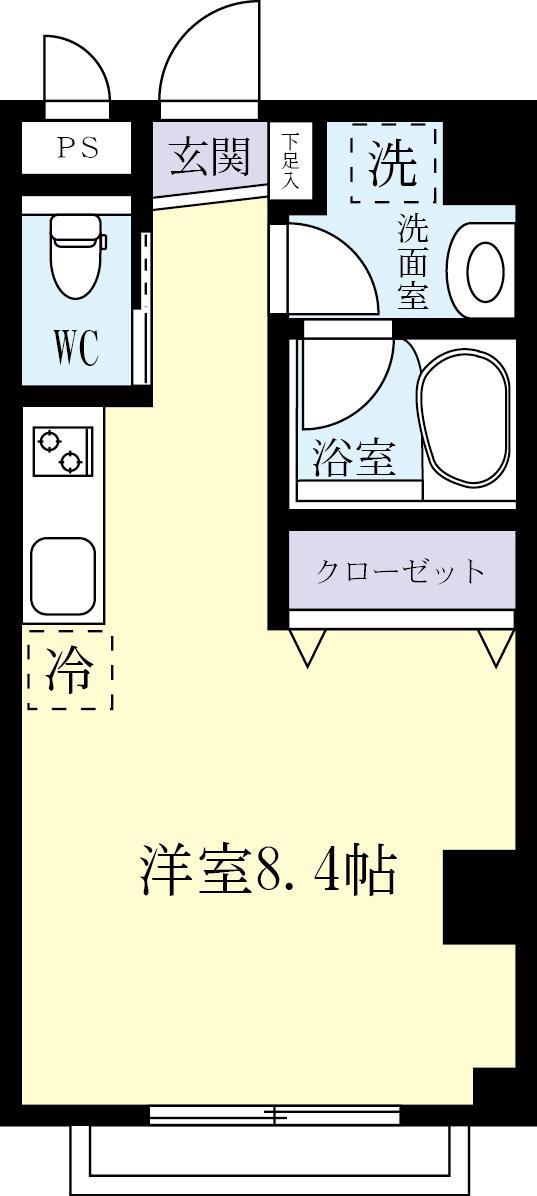 ブランフレア(ワンルーム/1階)の間取り写真