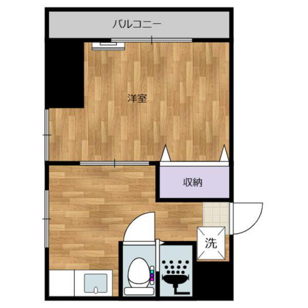 COCO長津田(1DK/1階)の間取り写真