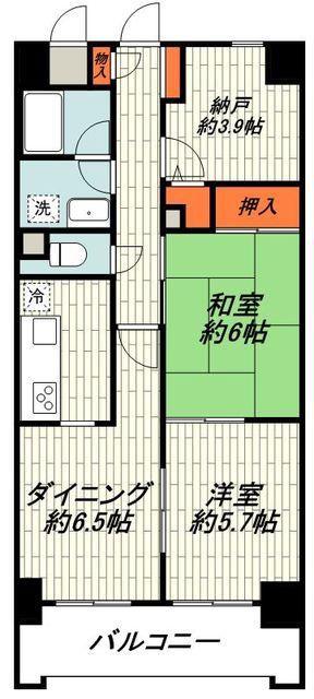 ライオンズマンション横浜鴨居(2SLDK/7階)の間取り写真