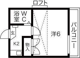 TMハウス(1K/1階)の間取り写真