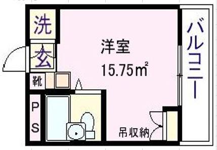 メゾンブロア(ワンルーム/2階)の間取り写真
