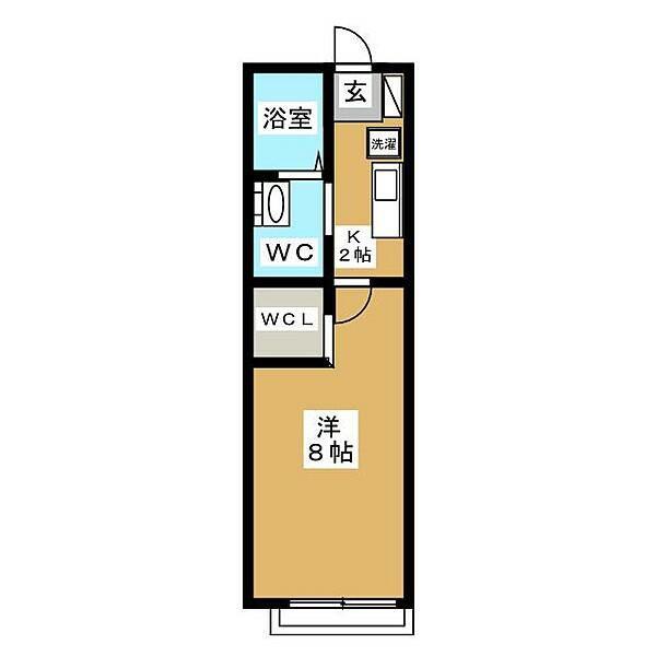 ステージイースト(1K/2階)の間取り写真