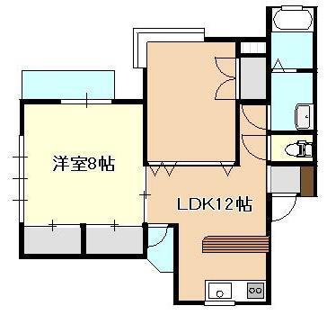 パピュラ(1LDK/2階)の間取り写真
