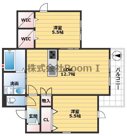 ペット共生 春風SPRINGWIND旭化成ヘーベルメゾンHEBEL H(2LDK/3階)の間取り写真