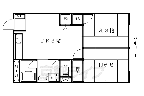 レジデンス山本I(2LDK/2階)の間取り写真