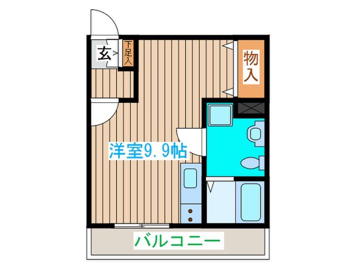 メリディアン鶴ヶ谷(ワンルーム/2階)の間取り写真