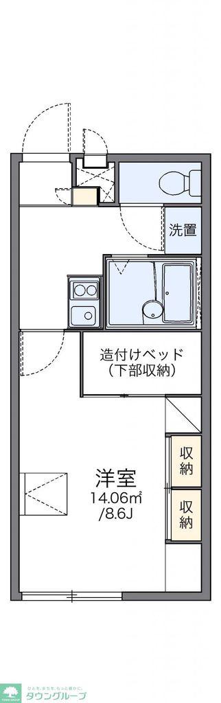 レオパレスソレイユII(1K/1階)の間取り写真