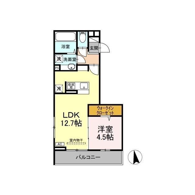 GRAND D-ROOM大手(1LDK/3階)の間取り写真