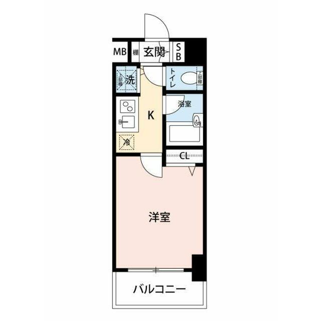 ガラ・ステージ目黒(1K/6階)の間取り写真