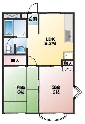 ハイツアザレア(2LDK/2階)の間取り写真