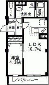 アルカディア扇橋(1LDK/3階)の間取り写真