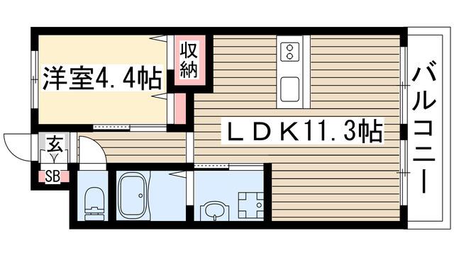 GNO.1三美一愛(1LDK/1階)の間取り写真