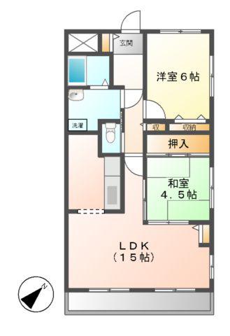 ハートレジデンス塚本(2LDK/1階)の間取り写真