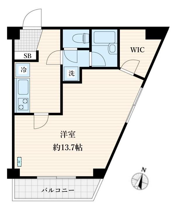 大橋ビル(1K/3階)の間取り写真