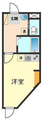 K.F新柴又(1K/1階)の間取り写真