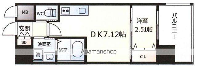 テラ浅香山(1DK/3階)の間取り写真