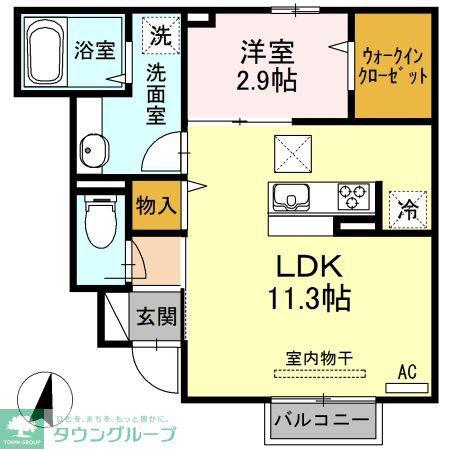 GRANM(1LDK/1階)の間取り写真
