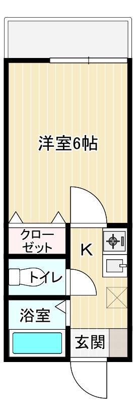エクシヴ大里I(1K/1階)の間取り写真