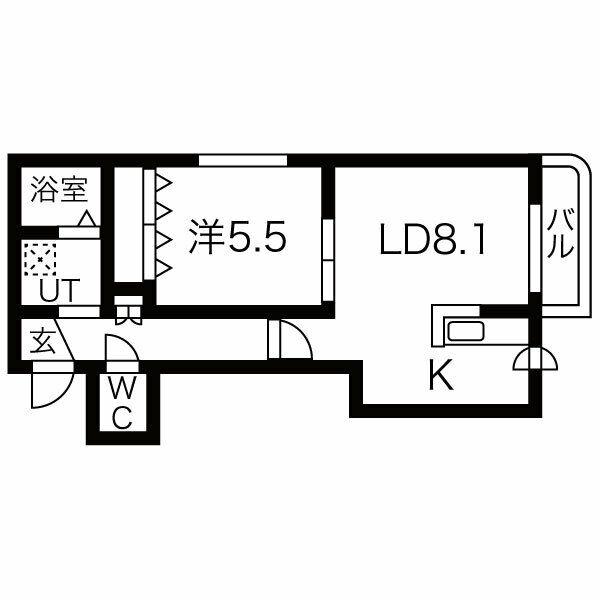 PRIME4・4(1LDK/2階)の間取り写真