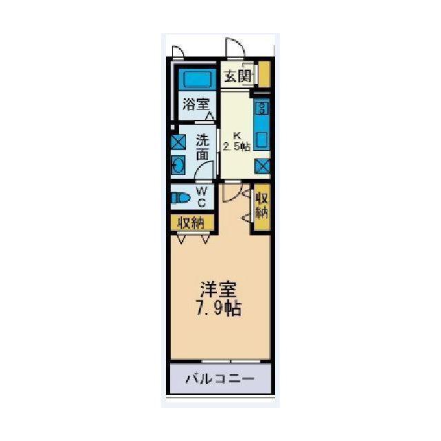 グランヒルガーデン(1K/2階)の間取り写真