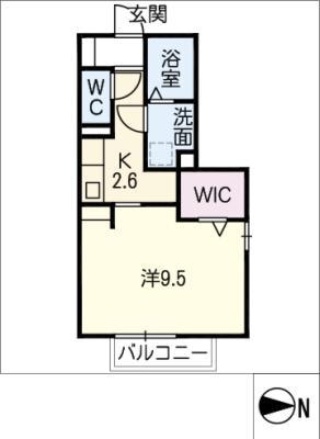 AMBIENT B棟(1K/1階)の間取り写真
