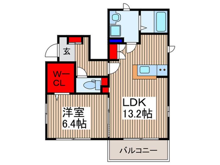 ネクスト東雲B(1LDK/1階)の間取り写真