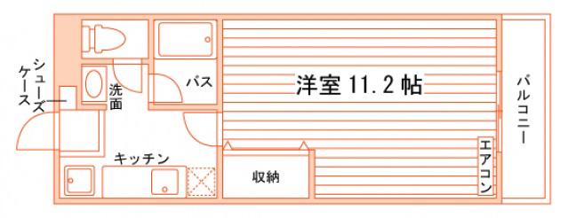 SECONDピアシティ南方(1K/4階)の間取り写真
