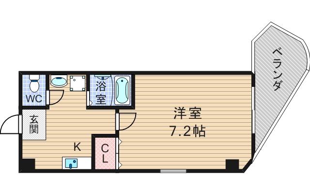 プレミアムAWAZA(1K/6階)の間取り写真