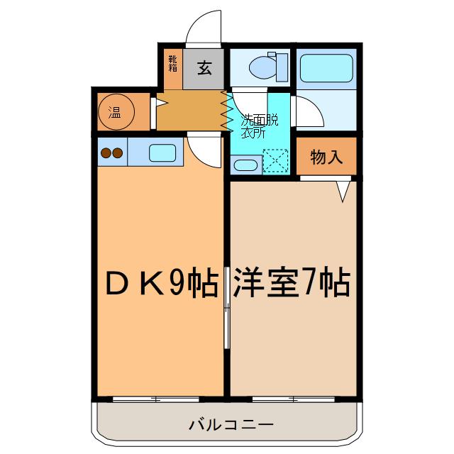 コーポYSD(1DK/3階)の間取り写真