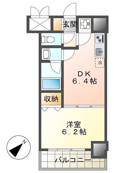 東亜建設第10ビル(1DK/3階)の間取り写真