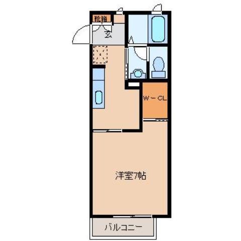 クラヴィエM A(1K/1階)の間取り写真