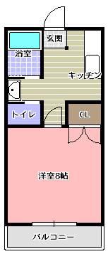 アーバン宮司II(1K/1階)の間取り写真
