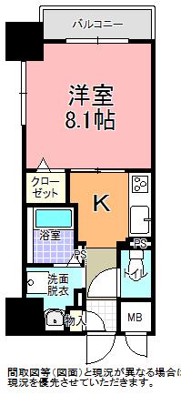 IRマンション桜川(1K/10階)の間取り写真