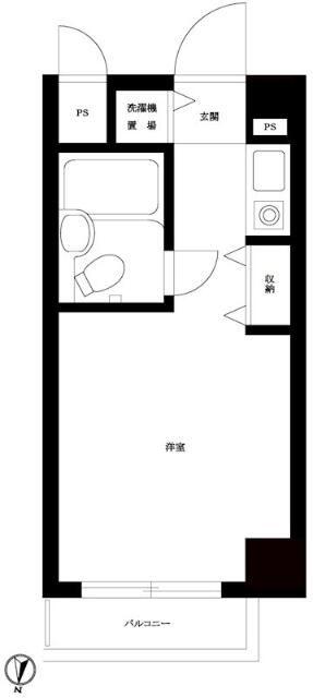 ヒルズ駒場東大前(ワンルーム/2階)の間取り写真