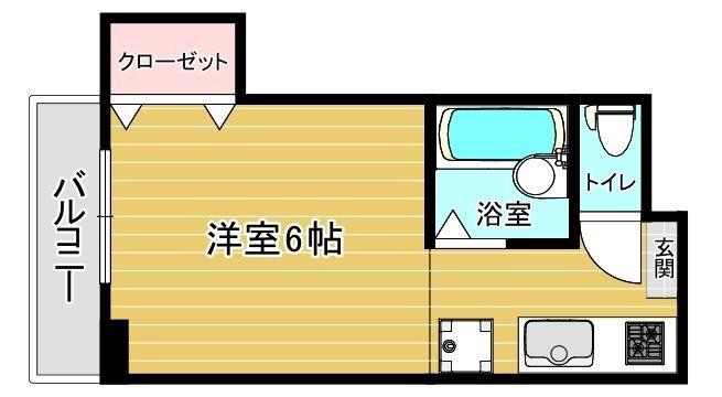 スリム箱崎(1K/5階)の間取り写真